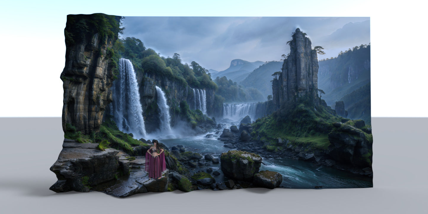 2.5D Scenes - Waterfall 1 - DAZ Studio - Dreamlight 3D Store