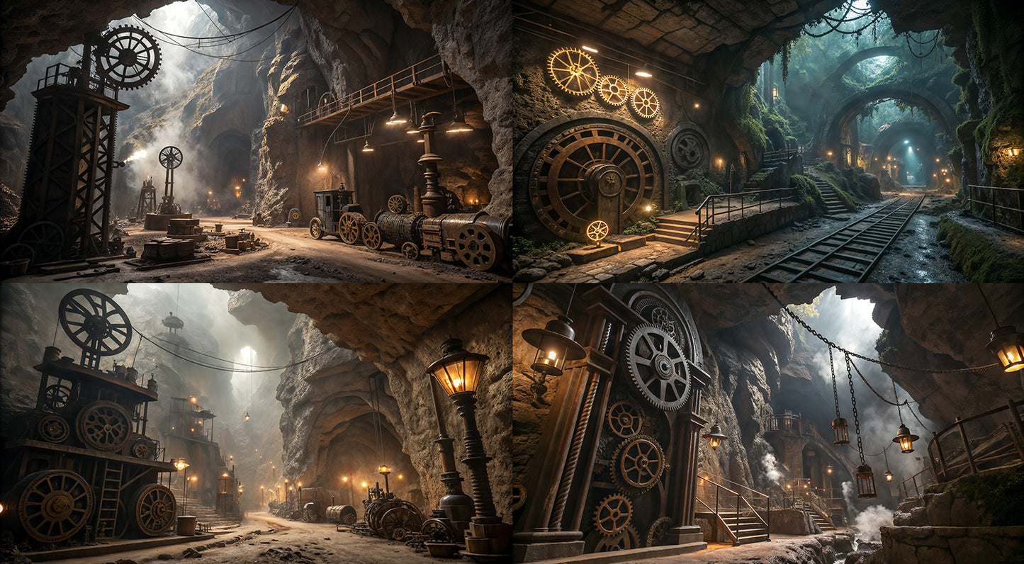 Photo Backgrounds - Clockwork Caverns - DAZ Studio - Dreamlight 3D Store