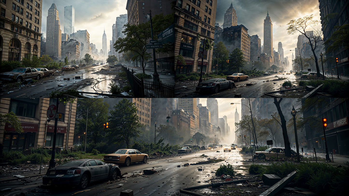 Photo Backgrounds - Post Apocalyptic City 1 - DAZ Studio - Dreamlight 3D Store