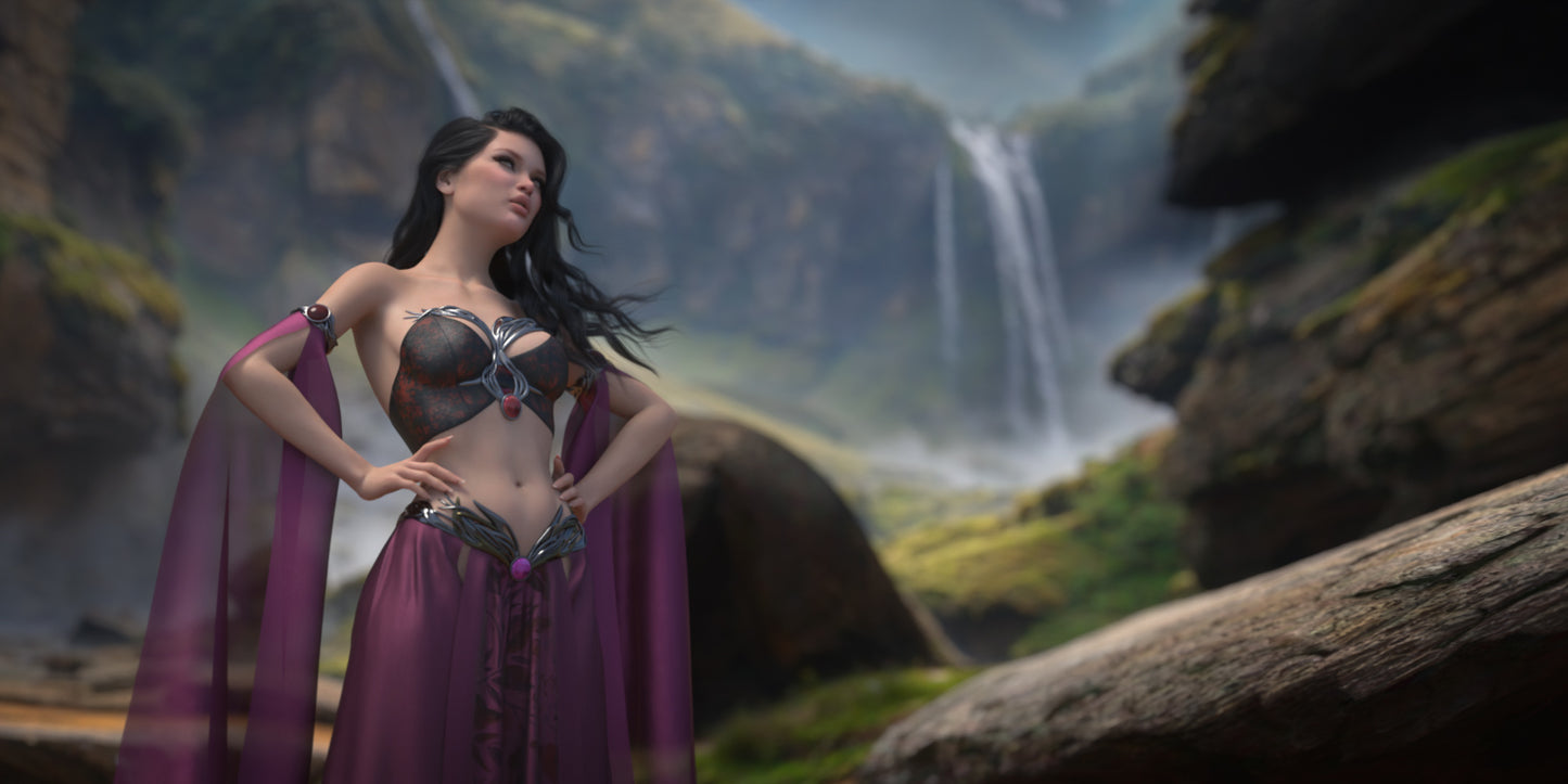 2.5D Scenes - Waterfall 2 - DAZ Studio - Dreamlight 3D Store