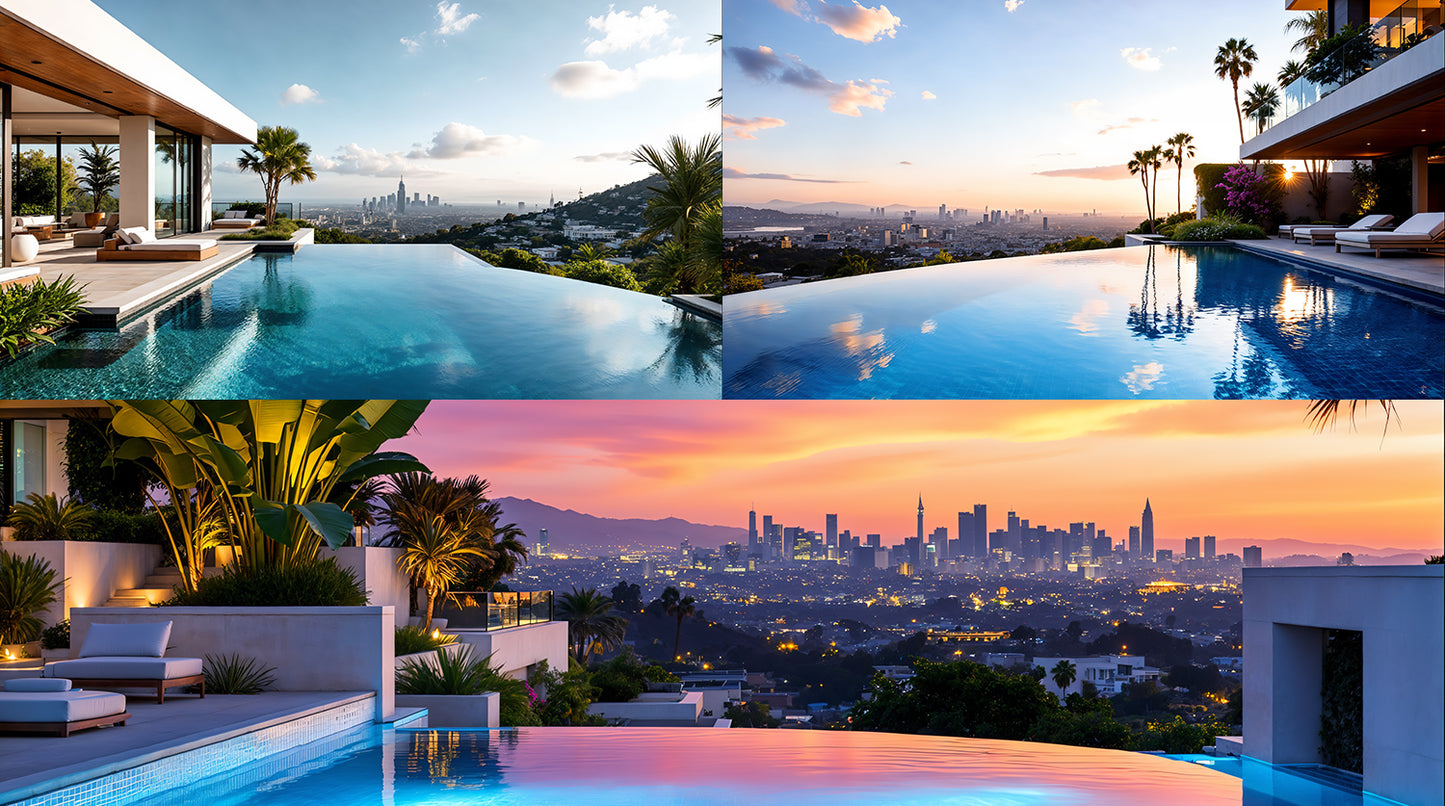 Photo Backgrounds - LA Infinity Pools 2 - DAZ Studio - Dreamlight 3D Store