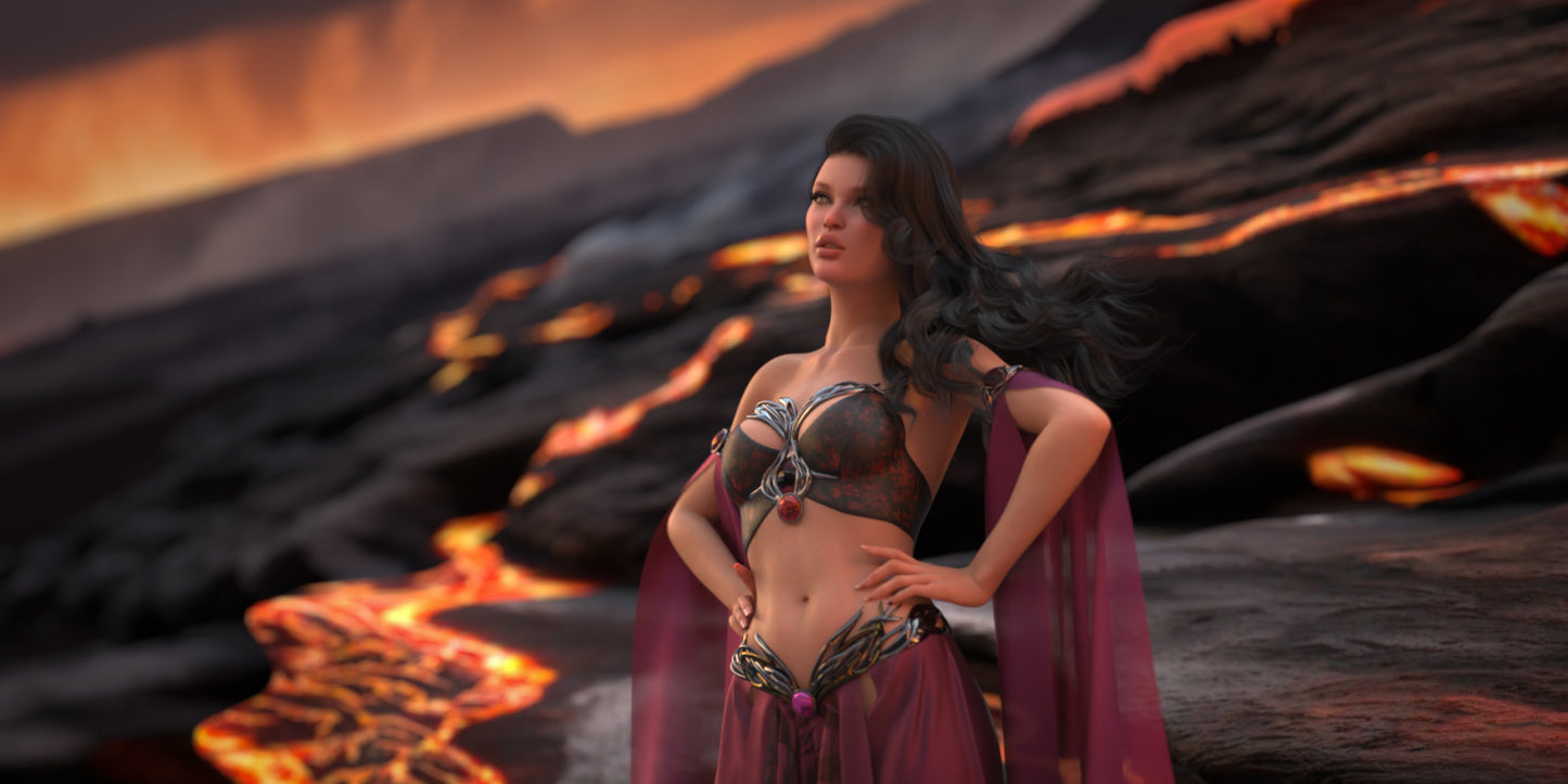 2.5D Scenes - Lava Fields 1 - DAZ Studio - Dreamlight 3D Store