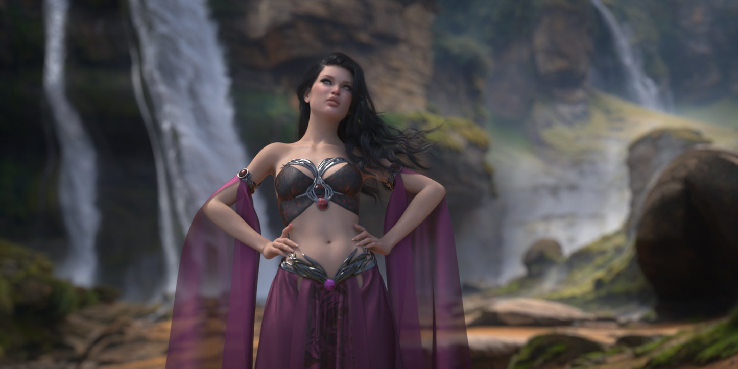 2.5D Scenes - Waterfall 2 - DAZ Studio - Dreamlight 3D Store