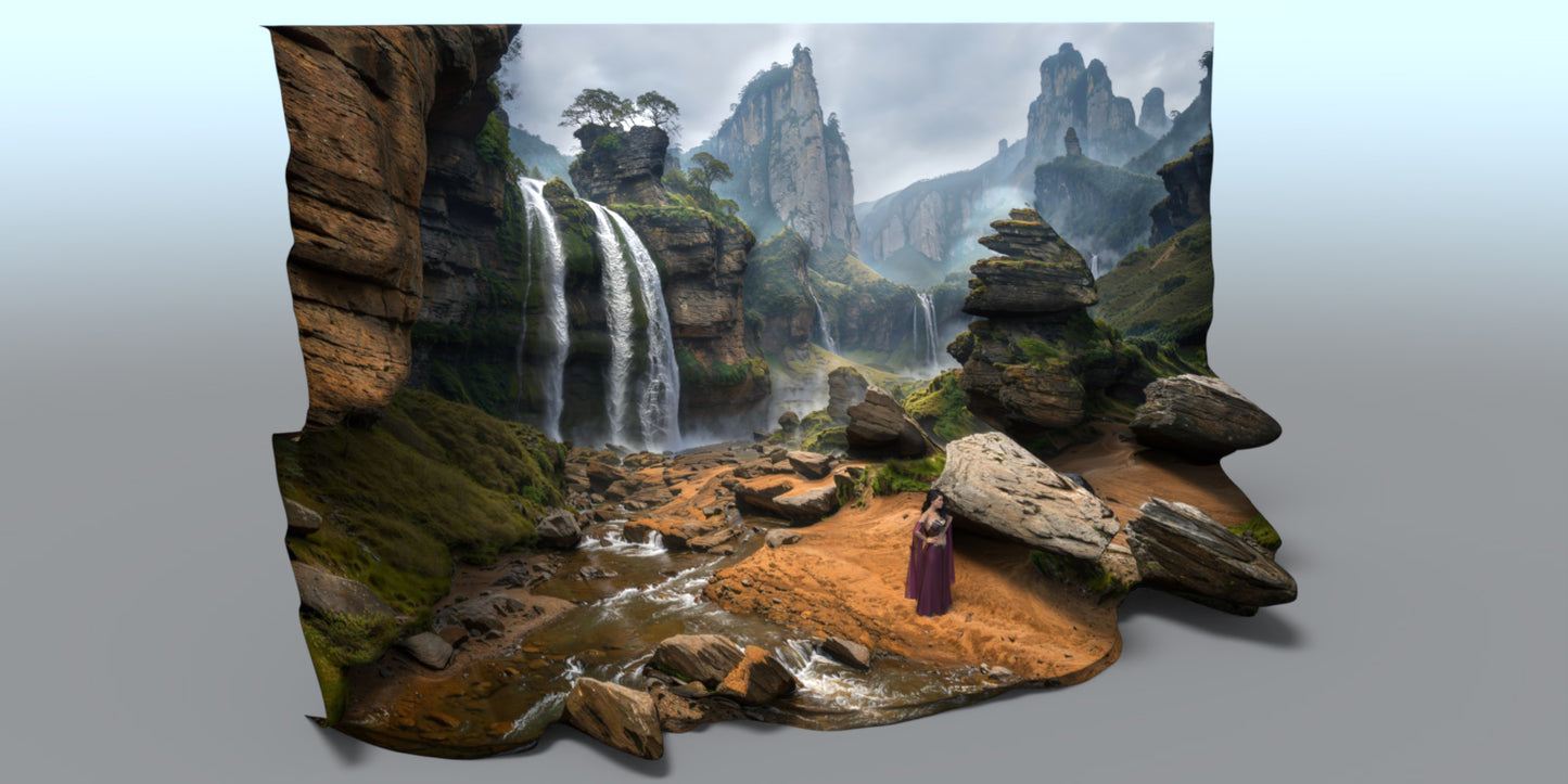 2.5D Scenes - Waterfall 2 - DAZ Studio - Dreamlight 3D Store
