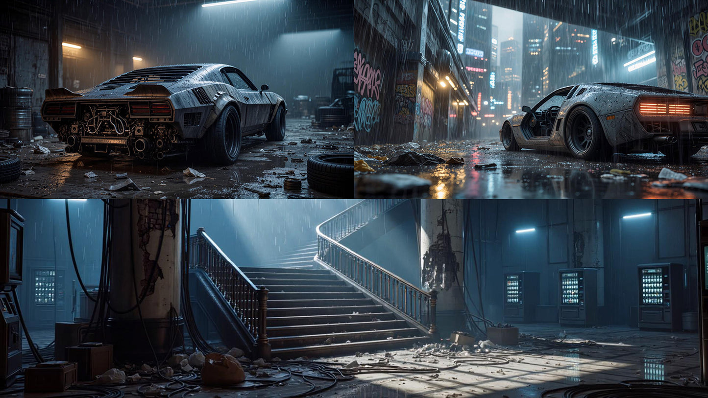 Cinematic Cyberpunk Video Pack - 30 Videos + Image Sequences - DAZ Studio Compatible