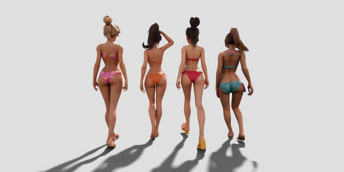 Low Poly Bikini Girls - DAZ Studio