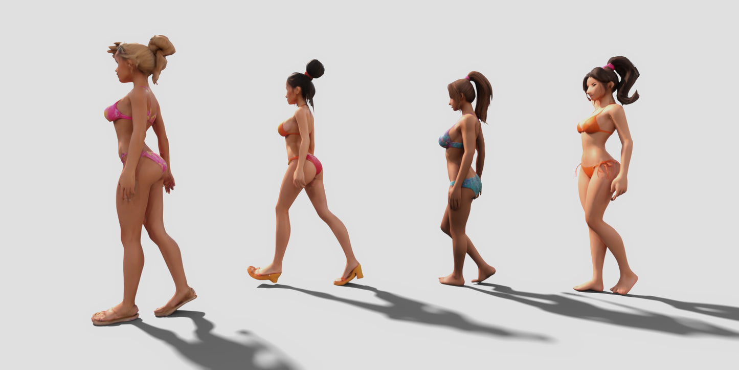 Low Poly Bikini Girls - DAZ Studio
