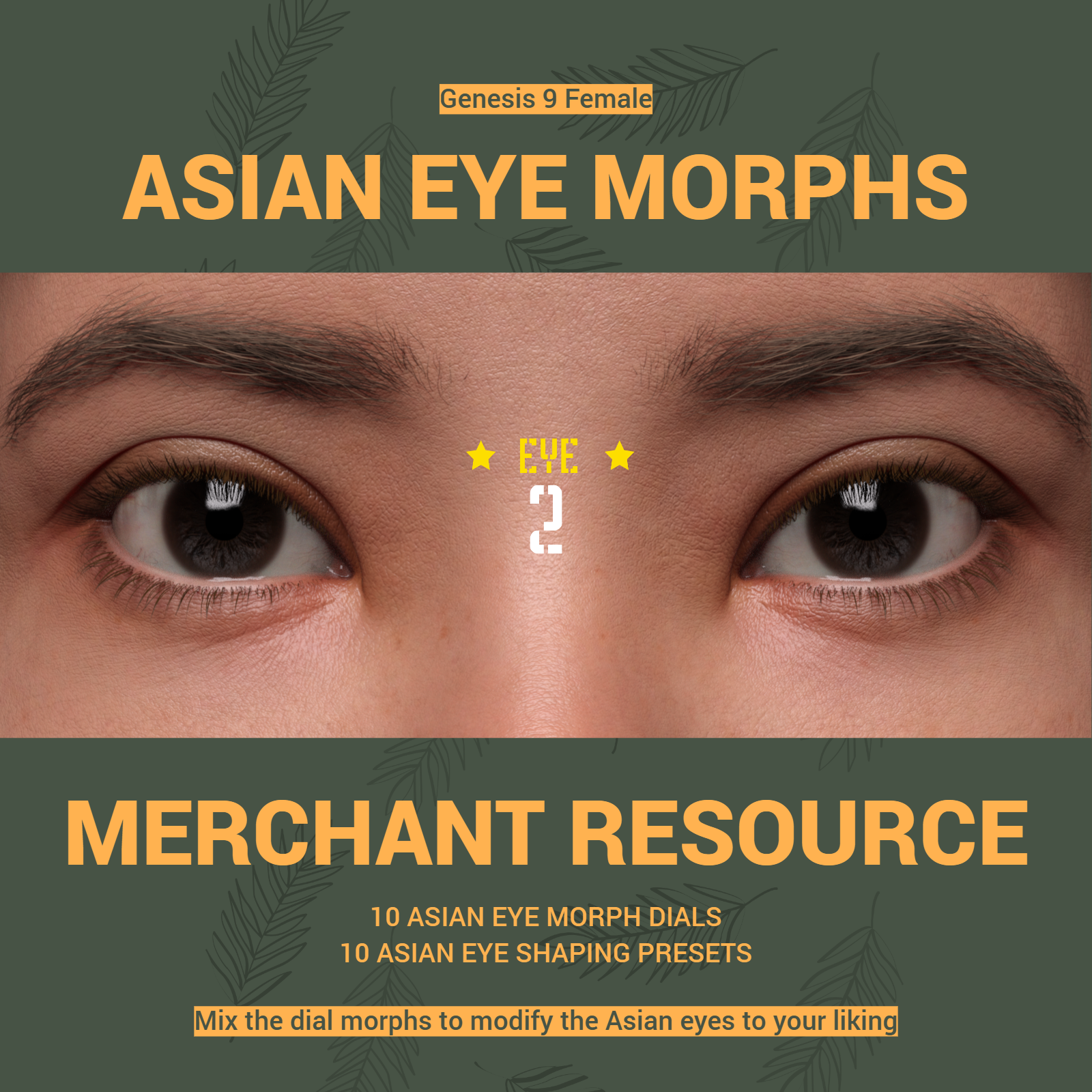 Asian Eyes - Genesis 9 Morphs - Merchant Resource - DAZ Studio - Dreamlight 3D Store