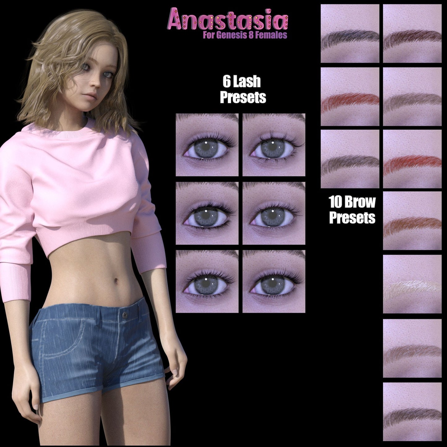 3DL Anastasia - Genesis 8 Female Character - DAZ Studio - Dreamlight 3D Store