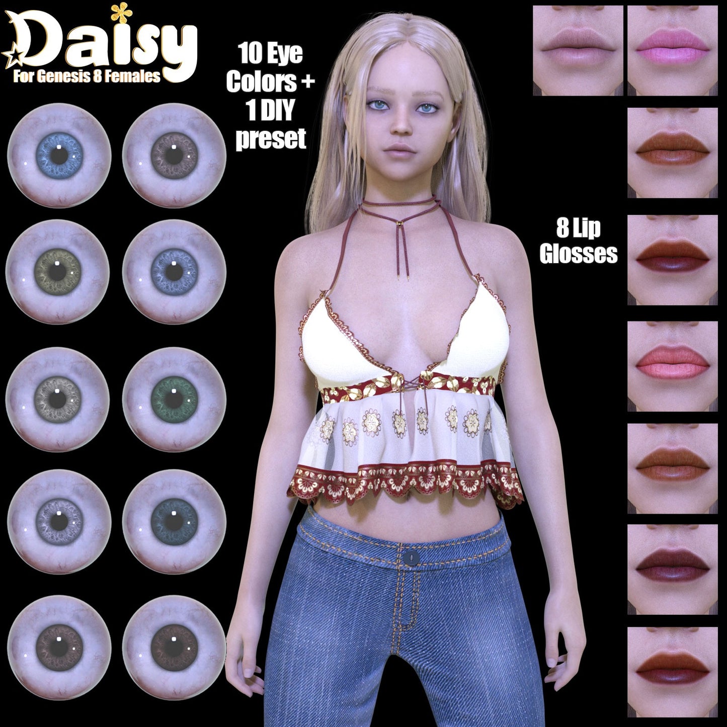 3DL Daisy - Genesis 8 Female Character - DAZ Studio