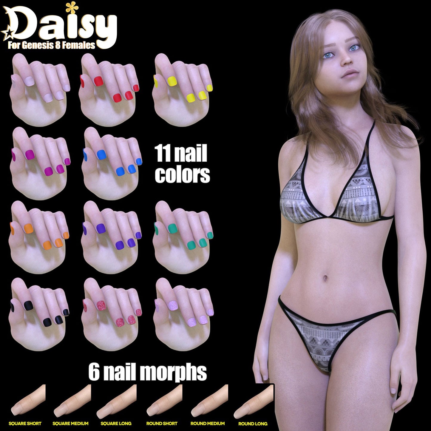 3DL Daisy - Genesis 8 Female Character - DAZ Studio