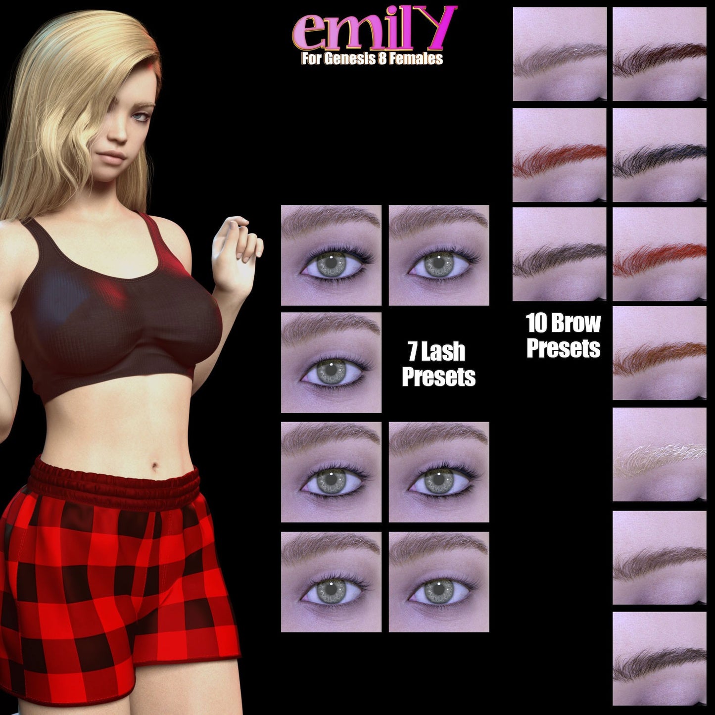 3DL Emily - Genesis 8 Female Character - DAZ Studio - Dreamlight 3D Store