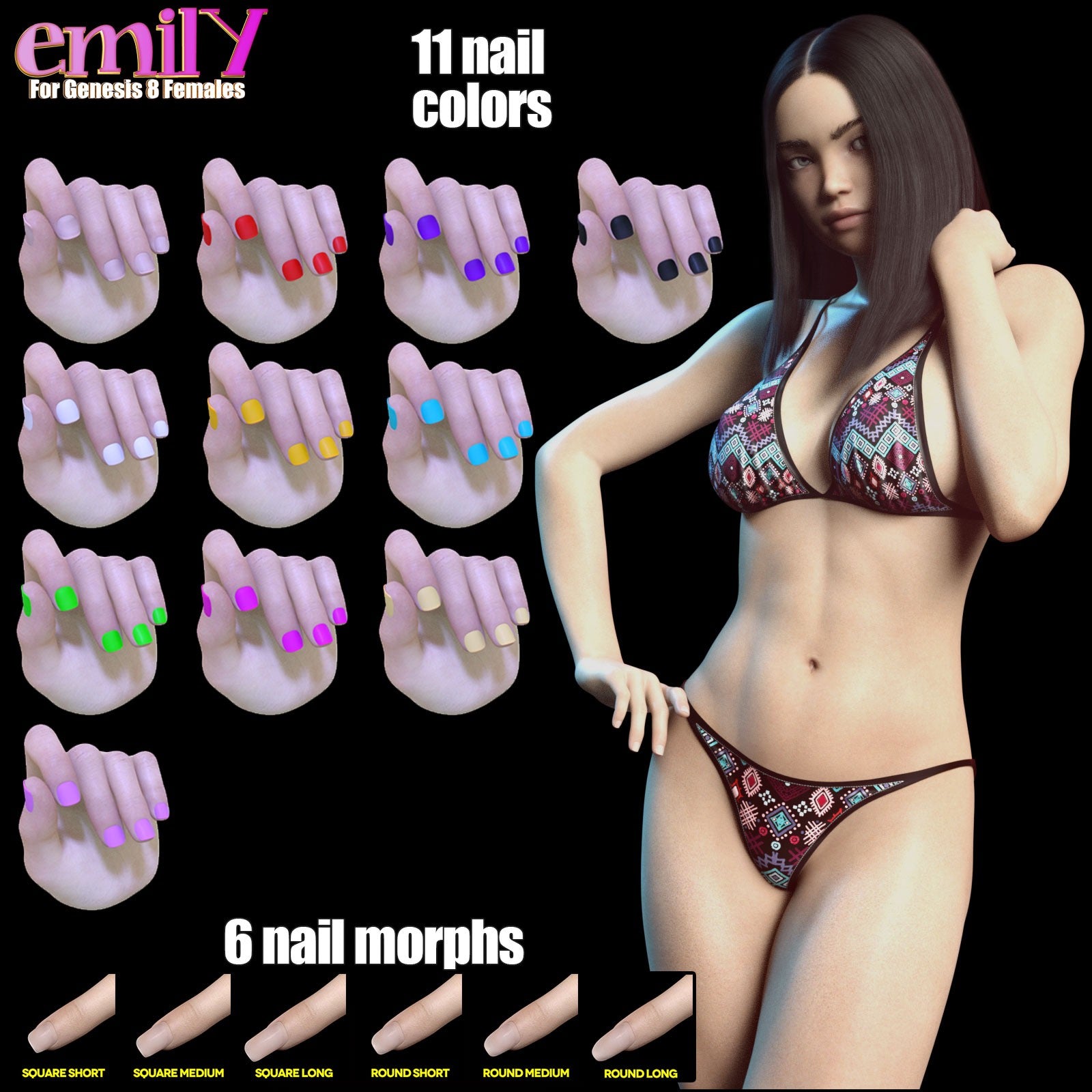 3DL Emily - Genesis 8 Female Character - DAZ Studio - Dreamlight 3D Store