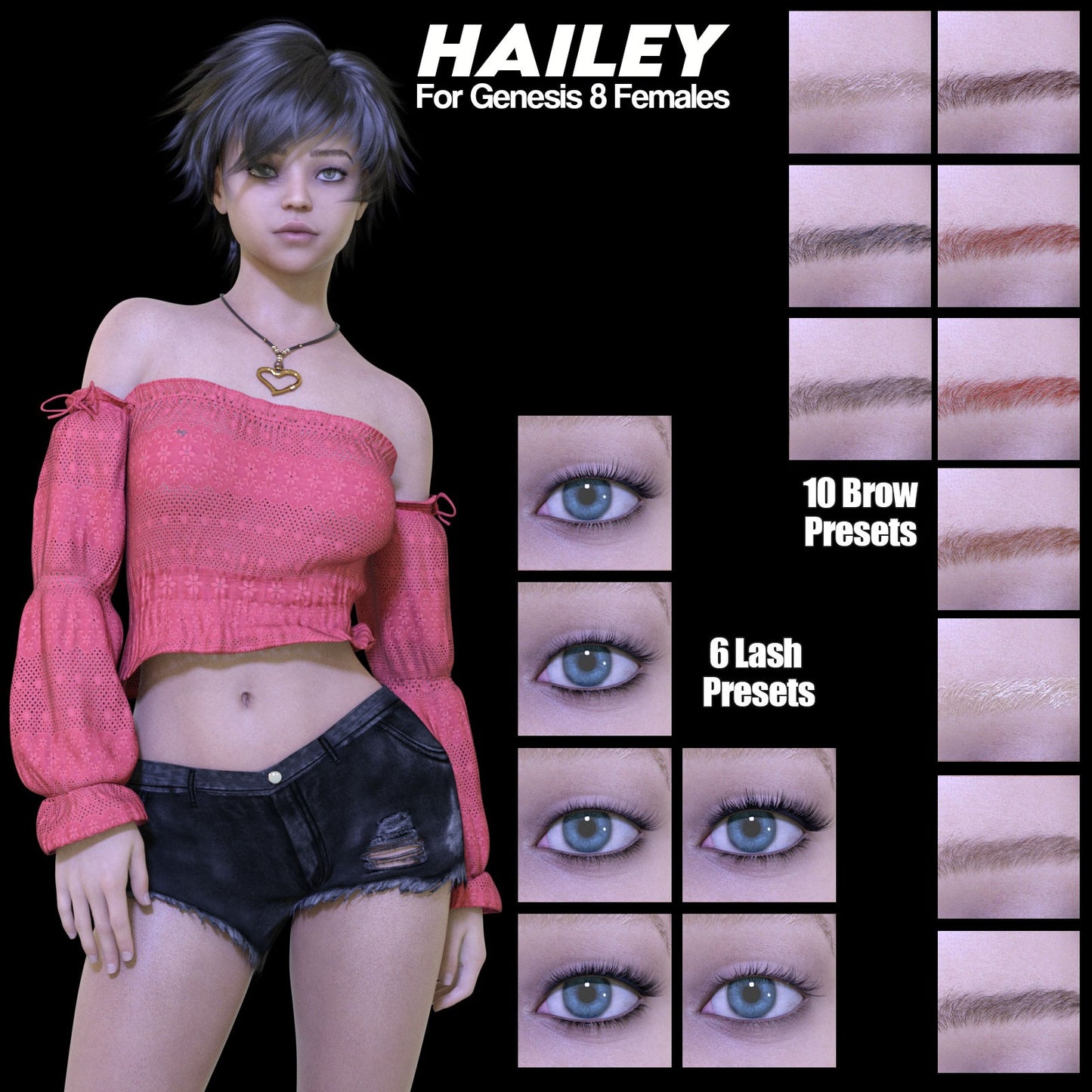 3DL Hailey - Genesis 8 Female Character - DAZ Studio