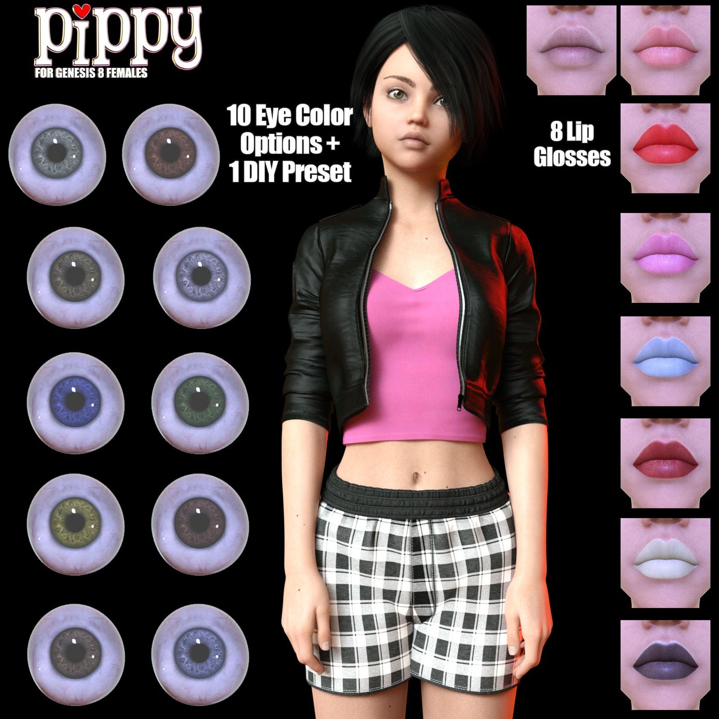 3DL Pippy Redux - Genesis 8 Female Character - DAZ Studio