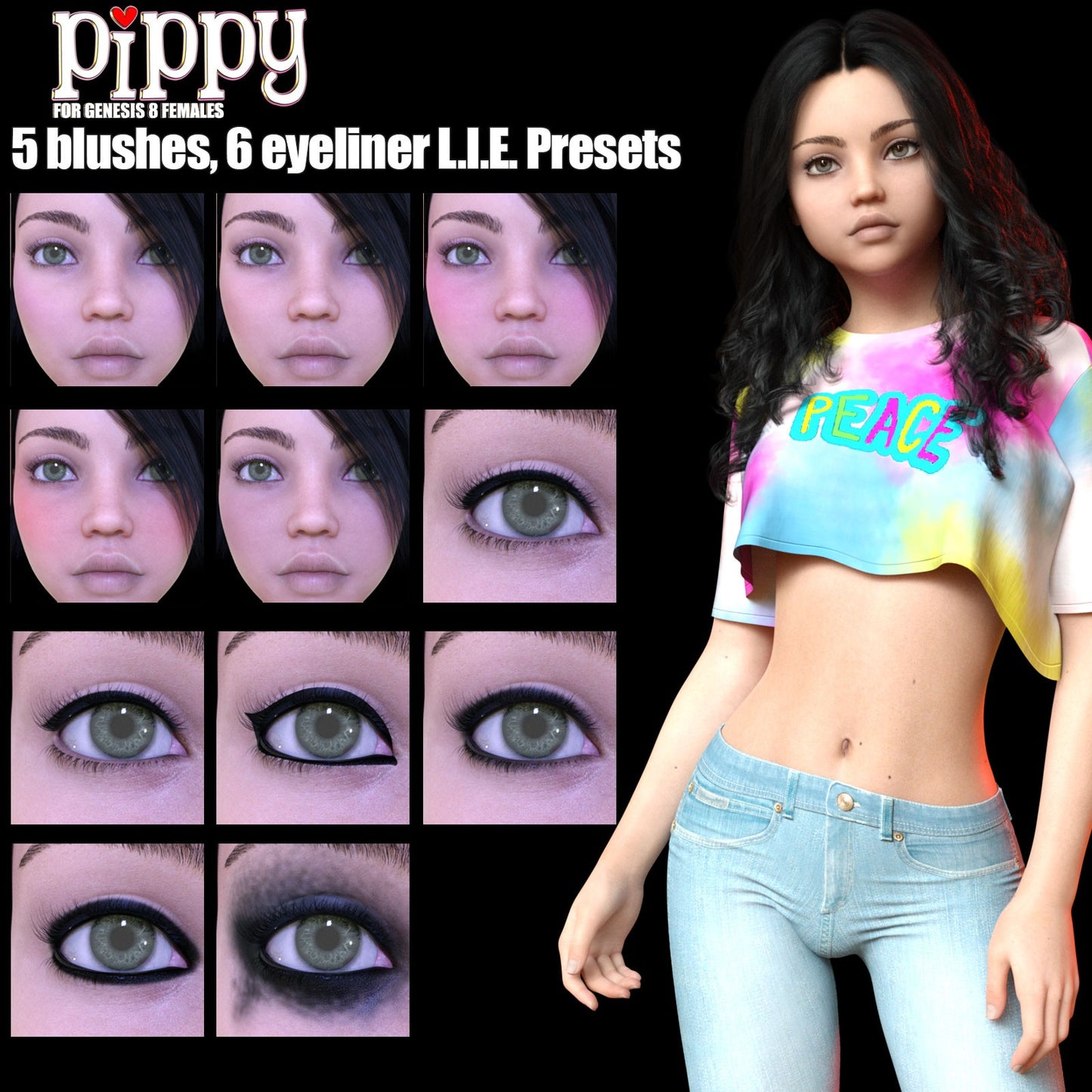 3DL Pippy Redux - Genesis 8 Female Character - DAZ Studio