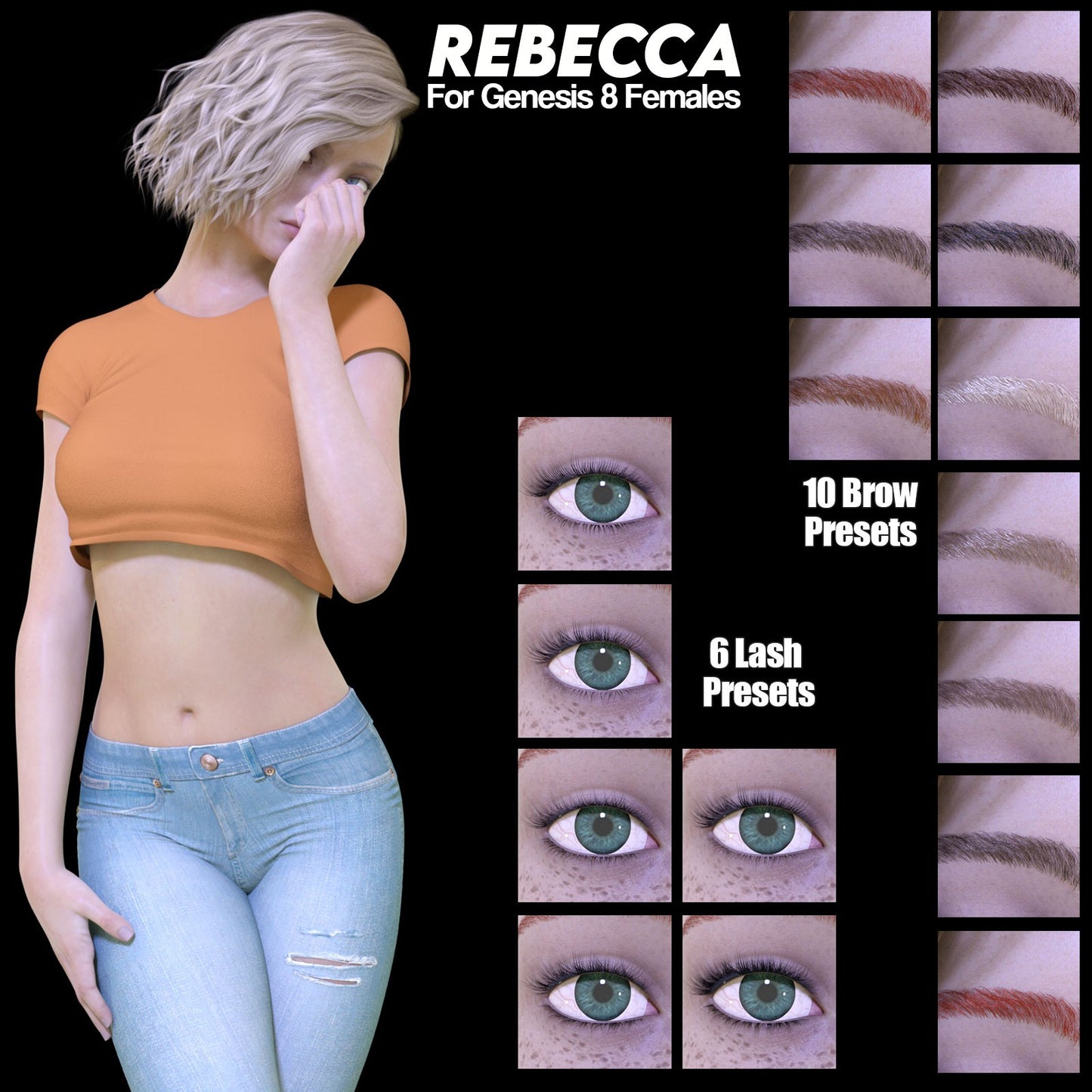 3DL Rebecca - Genesis 8 Female Character - DAZ Studio