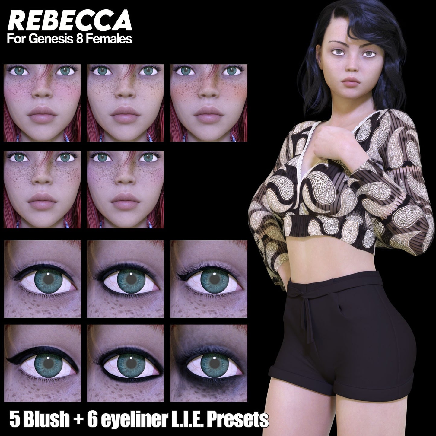 3DL Rebecca - Genesis 8 Female Character - DAZ Studio