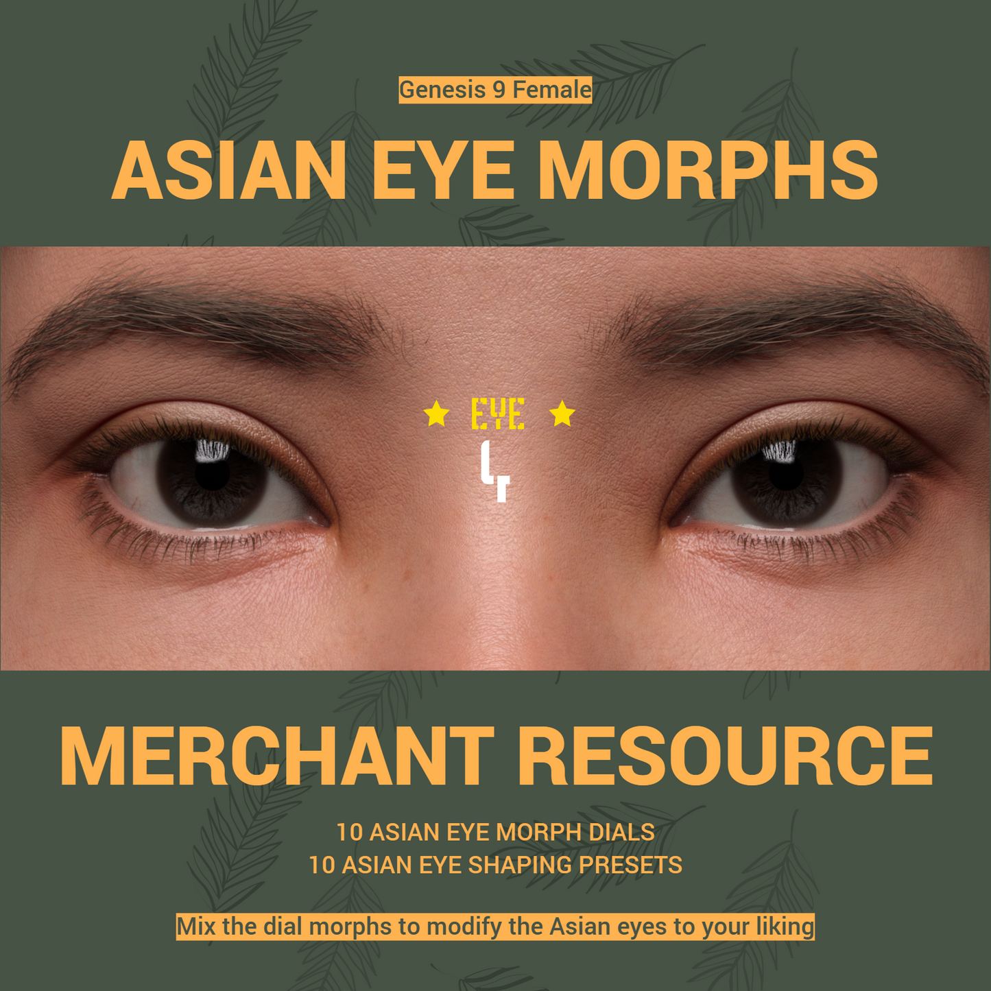 Asian Eyes - Genesis 9 Morphs - Merchant Resource - DAZ Studio - Dreamlight 3D Store