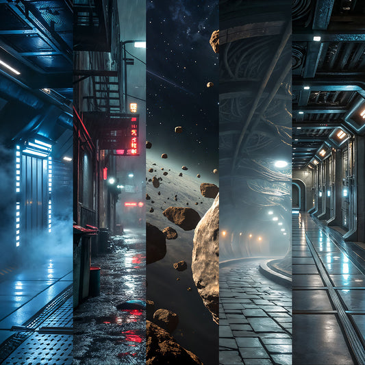 Photo Backgrounds - 5-in-1 Sci-Fi Bundle - DAZ Studio - Dreamlight 3D Store