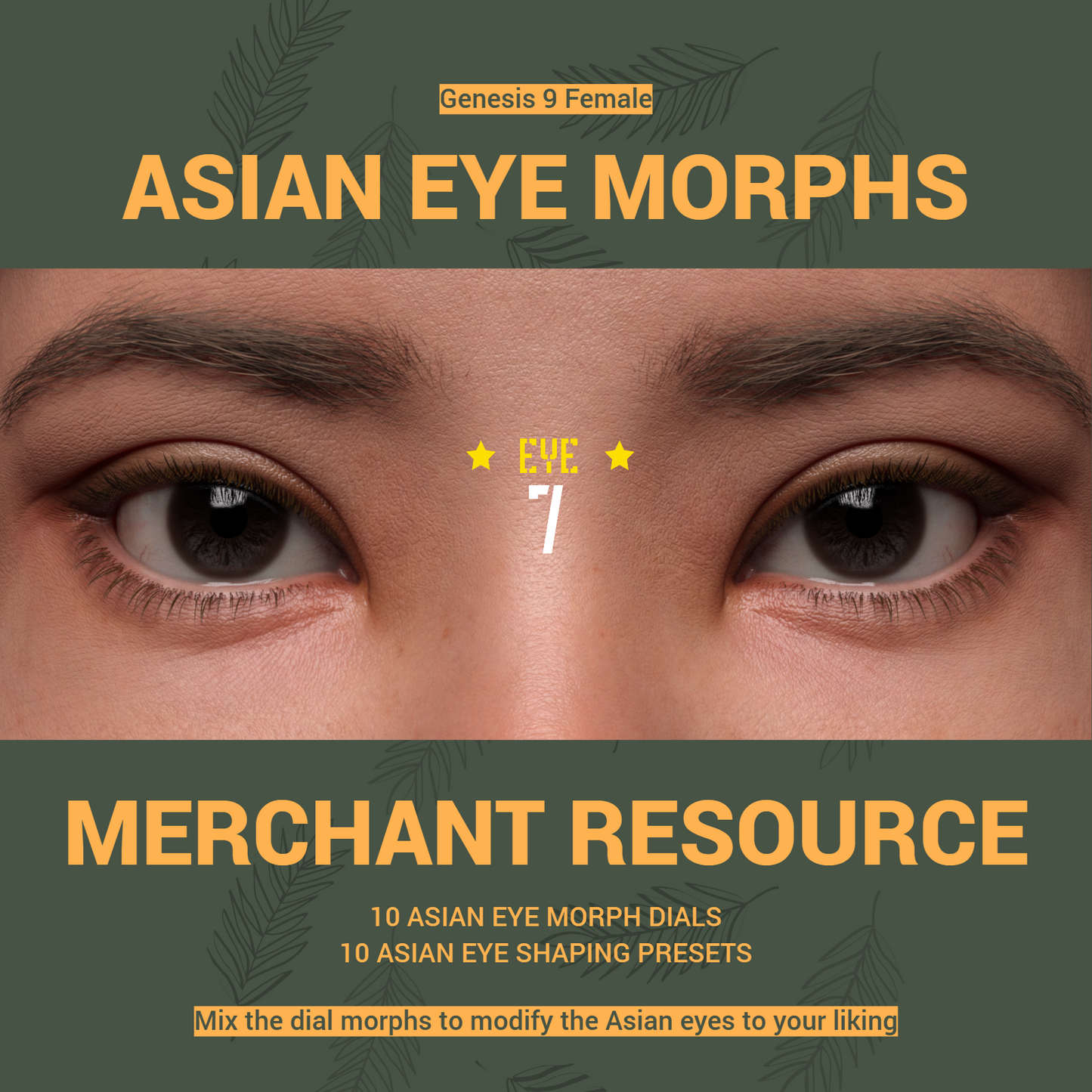 Asian Eyes - Genesis 9 Morphs - Merchant Resource - DAZ Studio - Dreamlight 3D Store