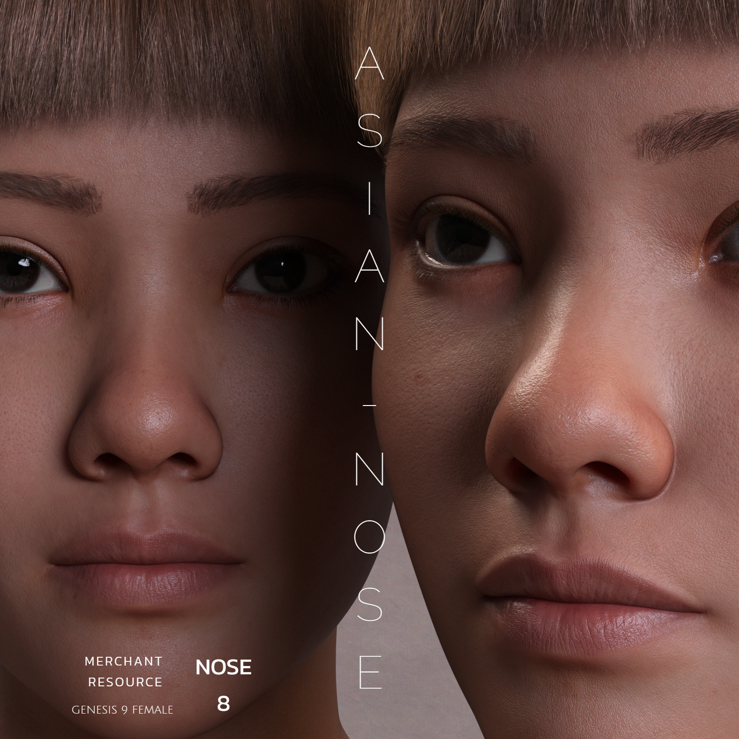 Asian Nose - Genesis 9 Female Morphs - Merchant Resource - DAZ Studio - Dreamlight 3D Store