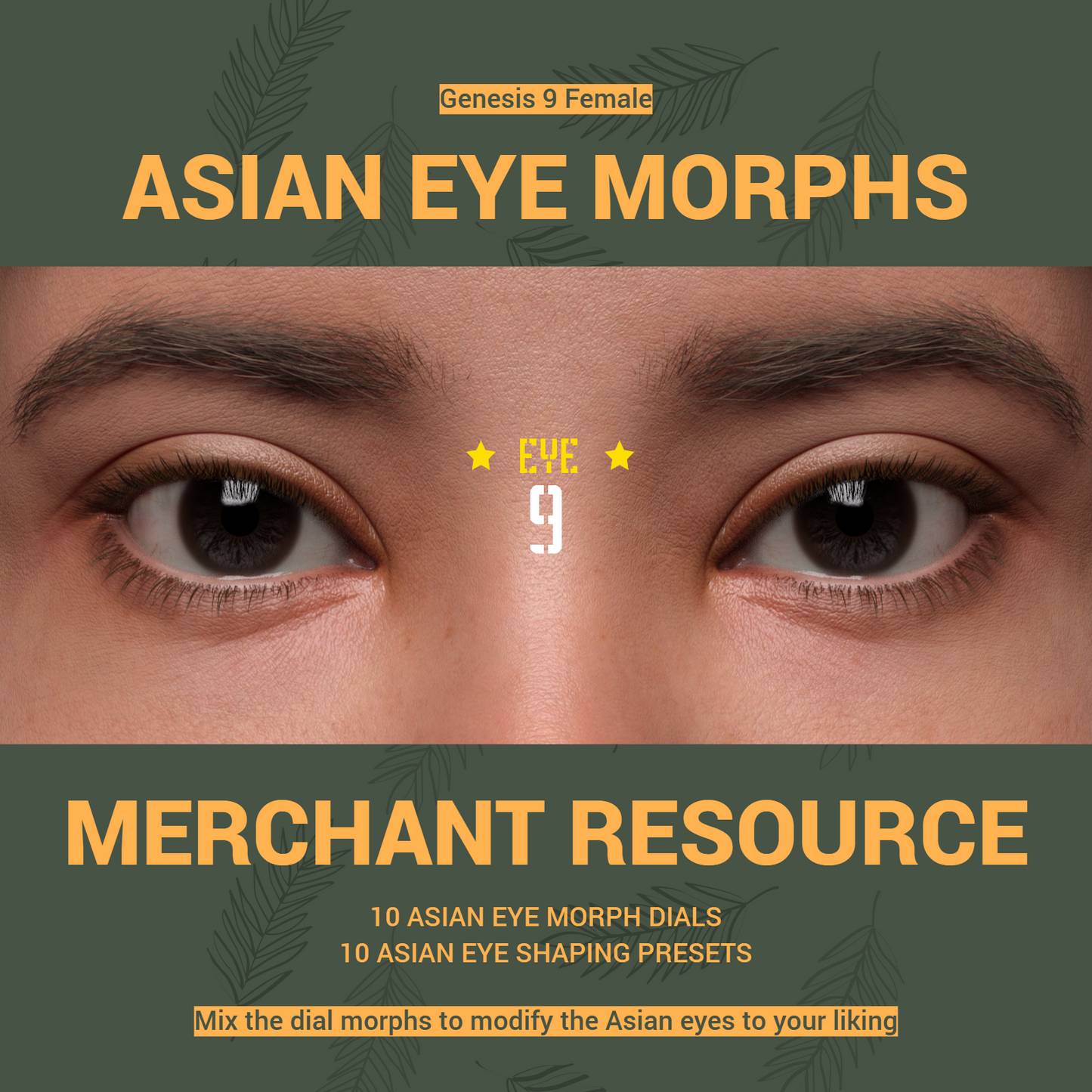 Asian Eyes - Genesis 9 Morphs - Merchant Resource - DAZ Studio - Dreamlight 3D Store