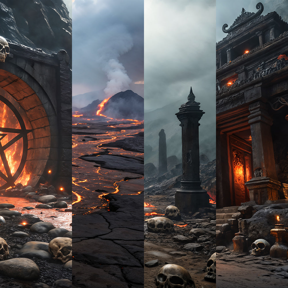 Photo Backgrounds - 4-in-1 Hell Bundle - DAZ Studio - Dreamlight 3D Store