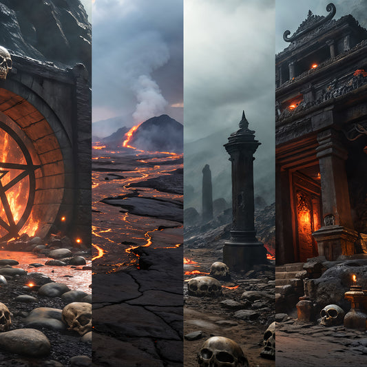 Photo Backgrounds - 4-in-1 Hell Bundle - DAZ Studio - Dreamlight 3D Store