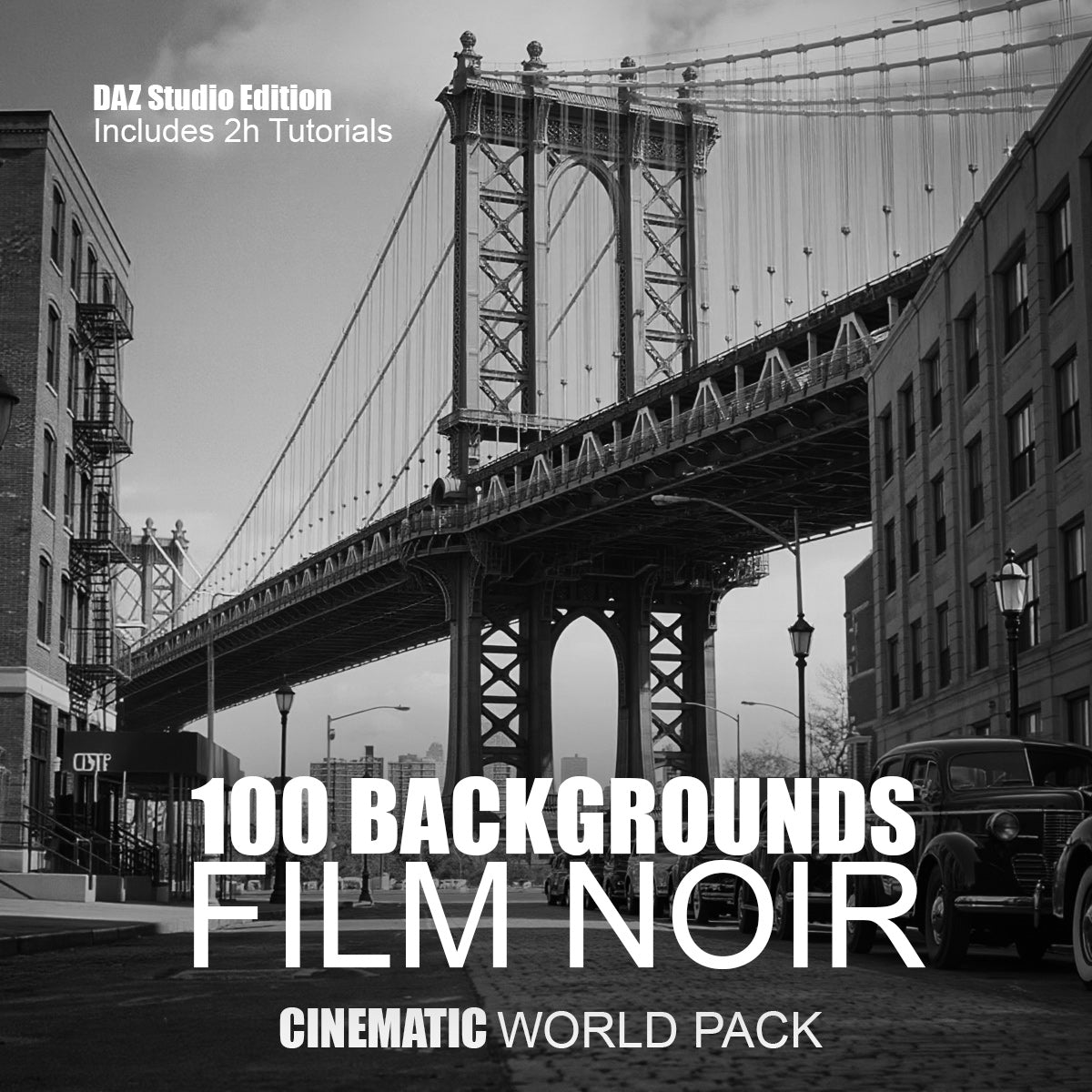 Cinematic Film Noir - 100 Backgrounds - DAZ Studio