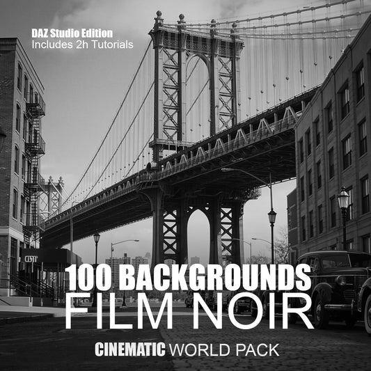 Cinematic Film Noir - 100 Backgrounds - DAZ Studio