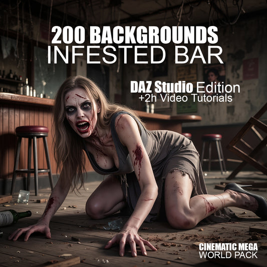 Cinematic Infested Bar - 200 Backgrounds - DAZ Studio - Dreamlight 3D Store