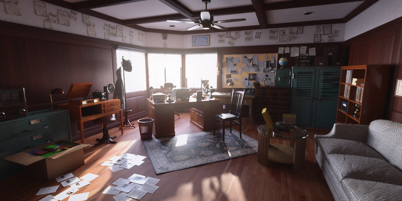 Hot HDRI Sets - Detective Office - DAZ Studio - Dreamlight 3D Store