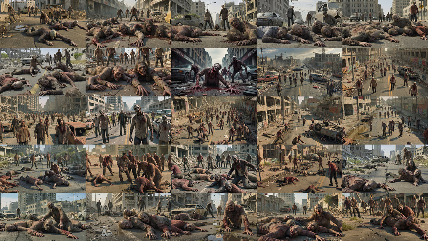 Cinematic Zombie Town - 250 Backgrounds - DAZ Studio