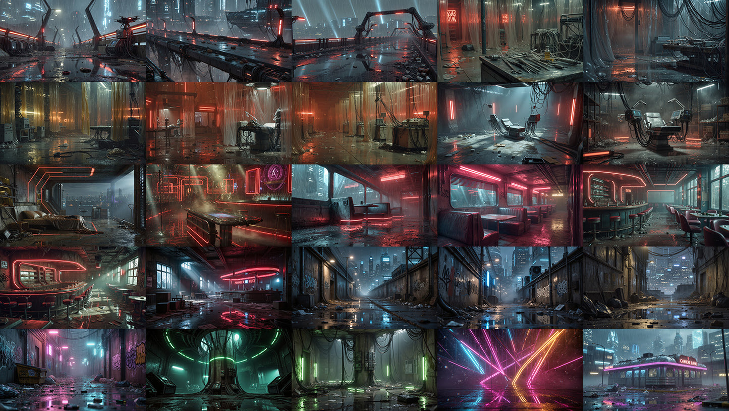 Cinematic Cyberpunk Essentials Pack - 100 Environments - Broken Neon City