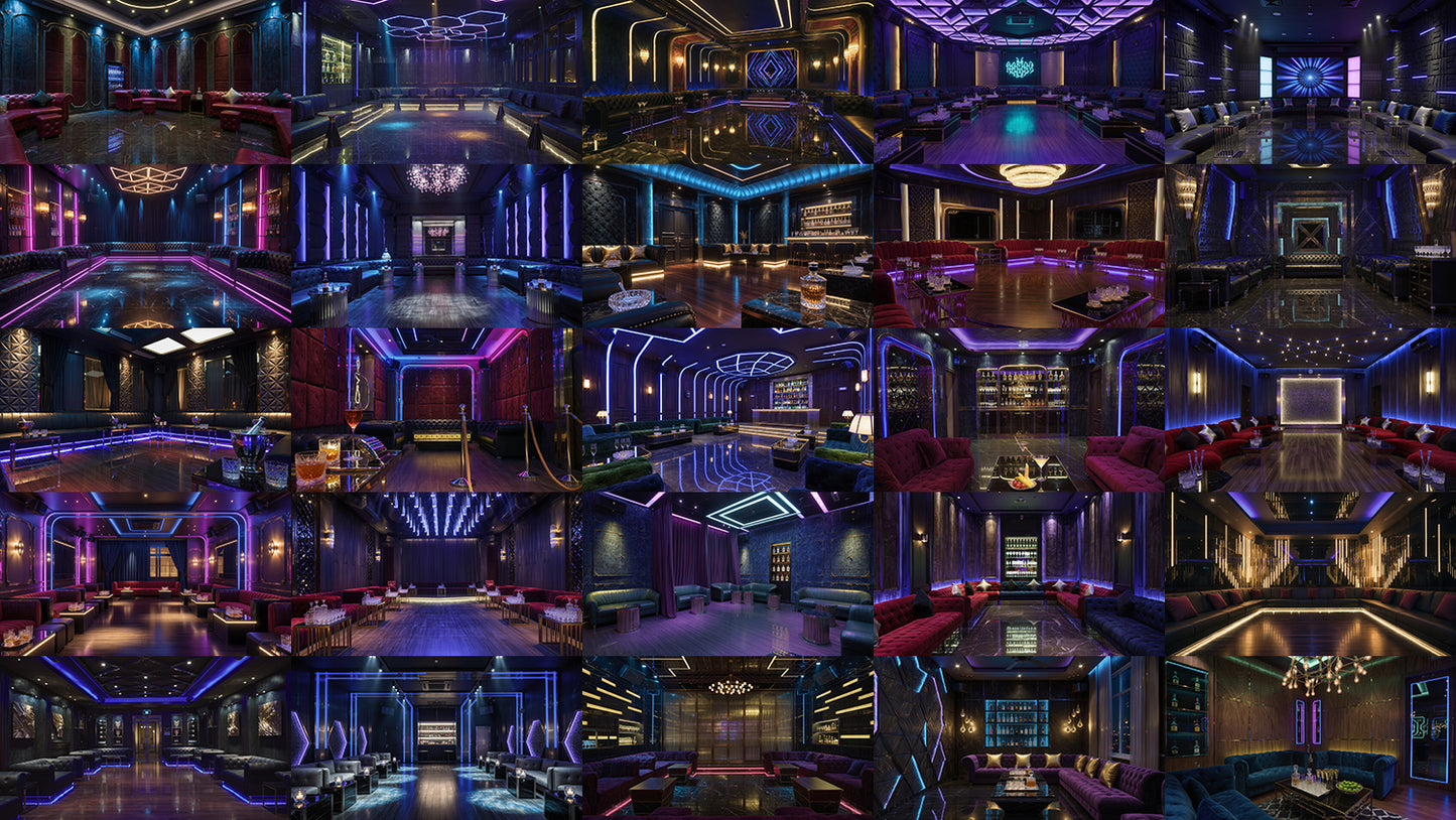 Cinematic Night Club - 100 Backgrounds - DAZ Studio