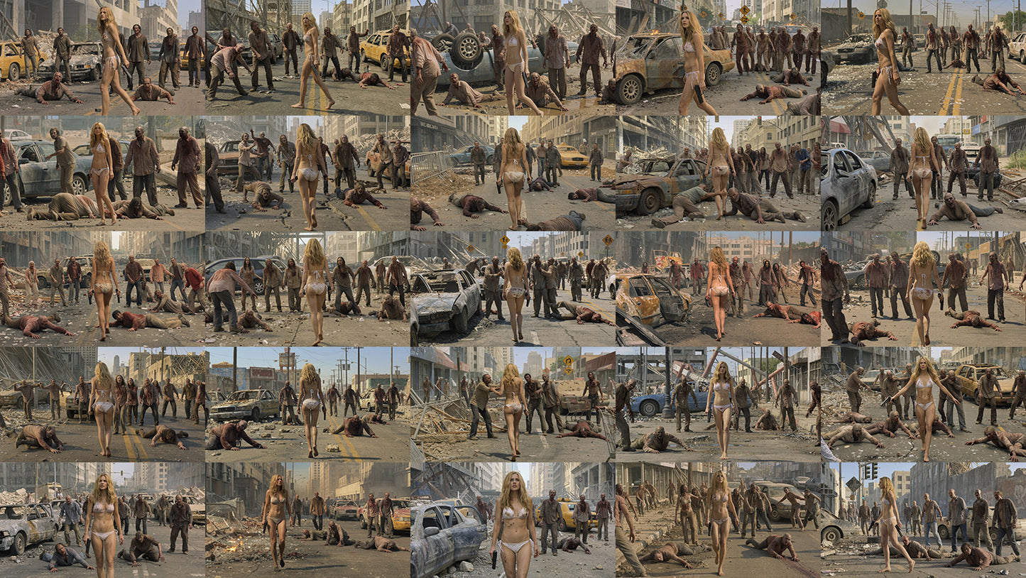 Cinematic Zombie Town - 250 Backgrounds - DAZ Studio
