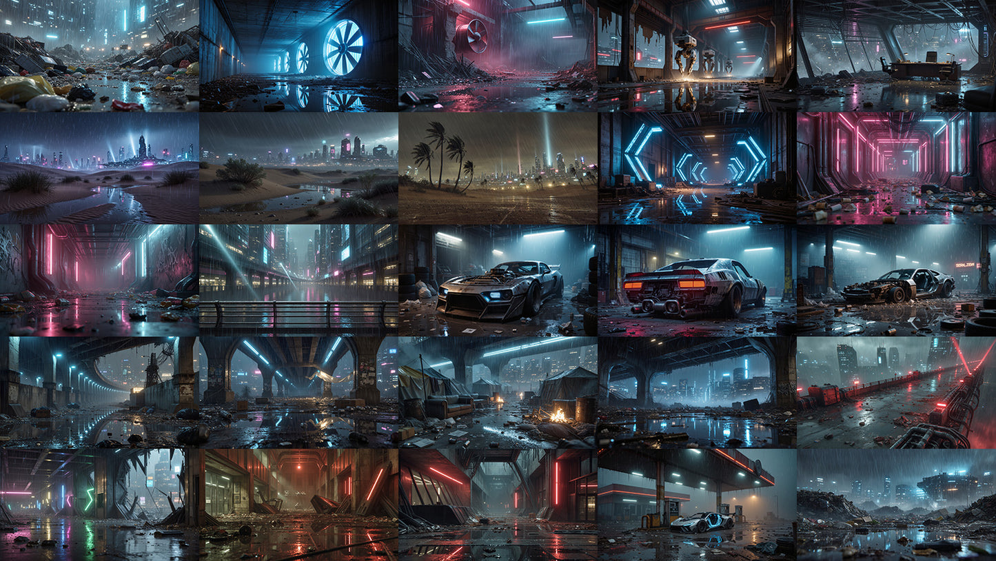 Cinematic Cyberpunk Essentials Pack - 100 Environments - Broken Neon City