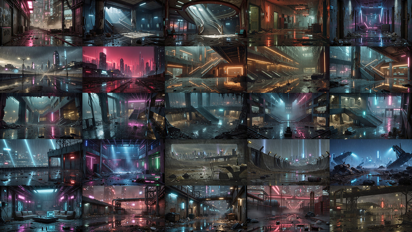 Cinematic Cyberpunk Essentials Pack - 100 Environments - Broken Neon City