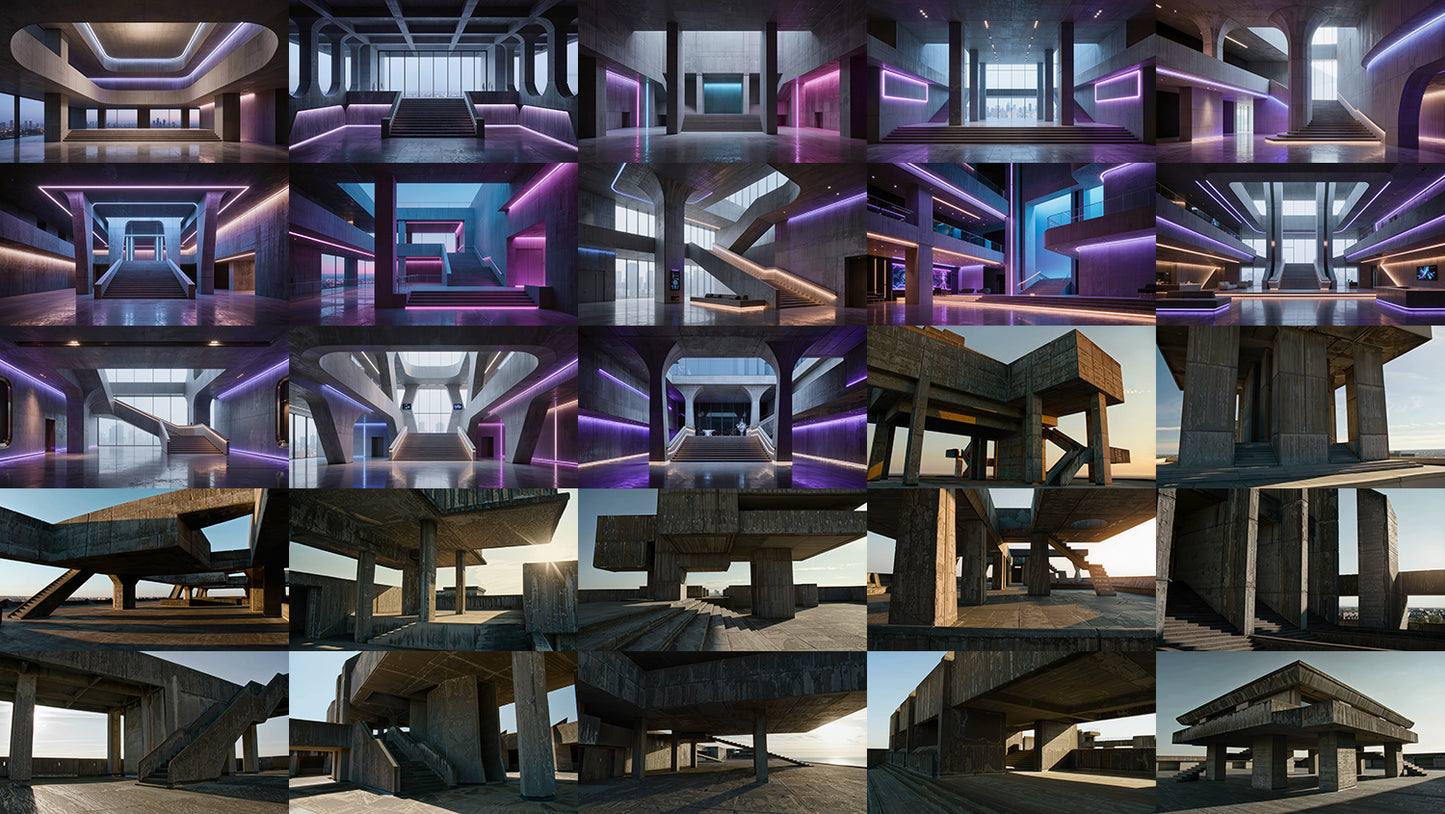 Cinematic Brutalist Structures - 200 Environments - Dreamlight 3D Store