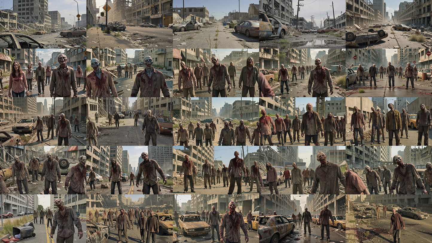 Cinematic Zombie Town - 250 Backgrounds - DAZ Studio