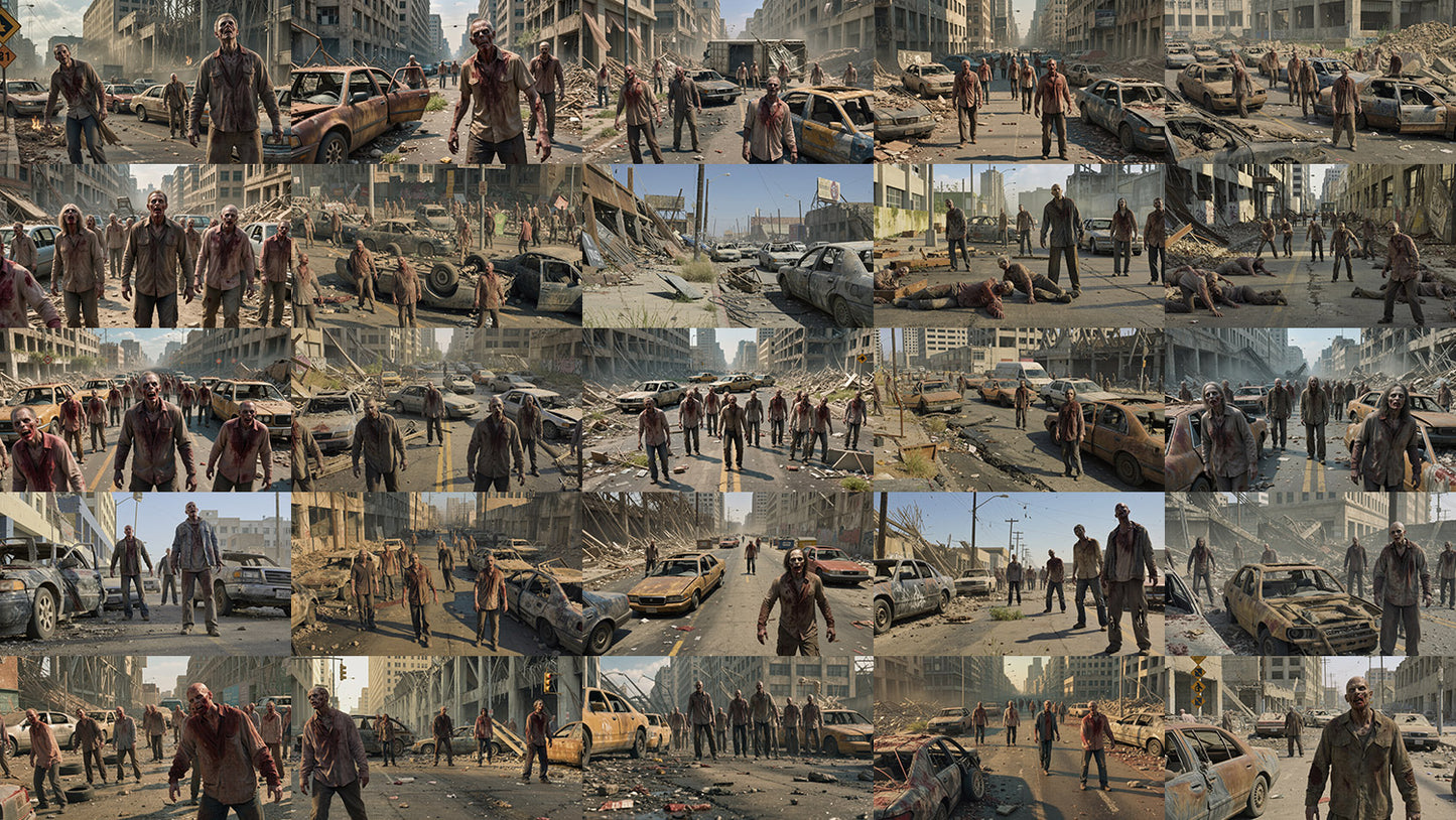 Cinematic Zombie Town - 250 Backgrounds - DAZ Studio