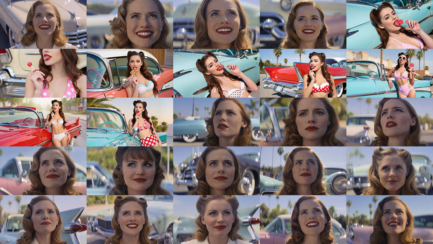 1950s Vintage Photo Reference Pack - Classic Cars And Pin-Ups