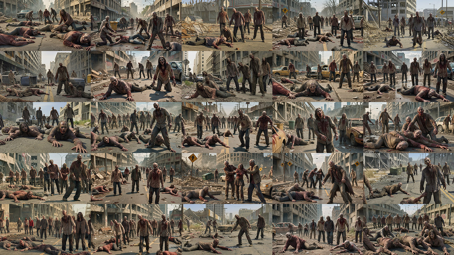 Cinematic Zombie Town - 250 Backgrounds - DAZ Studio