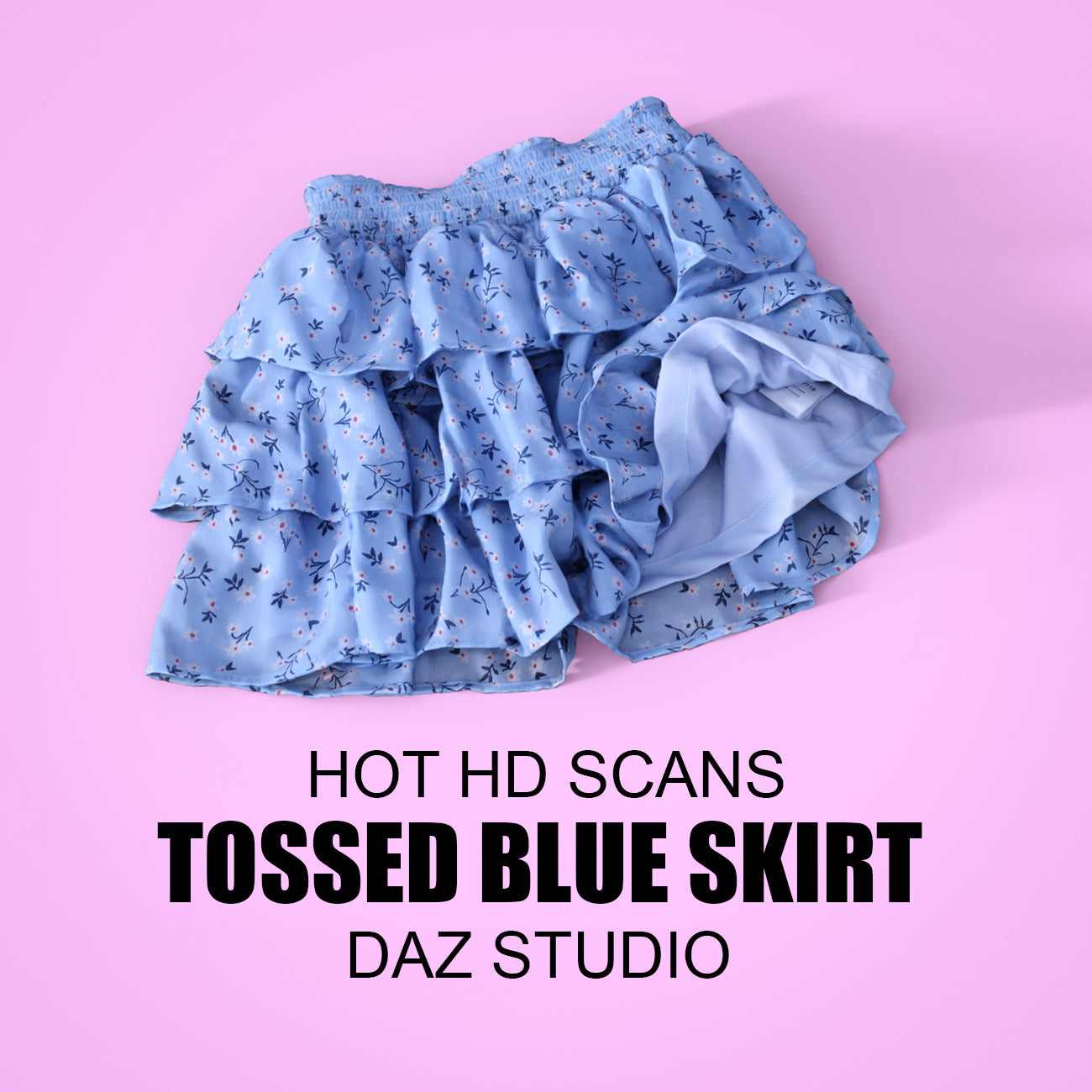 Hot HD Scans - Tossed Blue Skirt - DAZ Studio - Dreamlight 3D Store