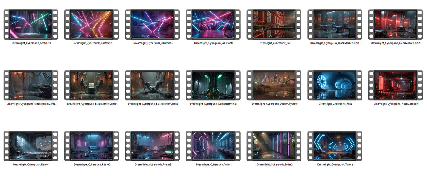 Cinematic Cyberpunk World Video Pack - 100 Videos