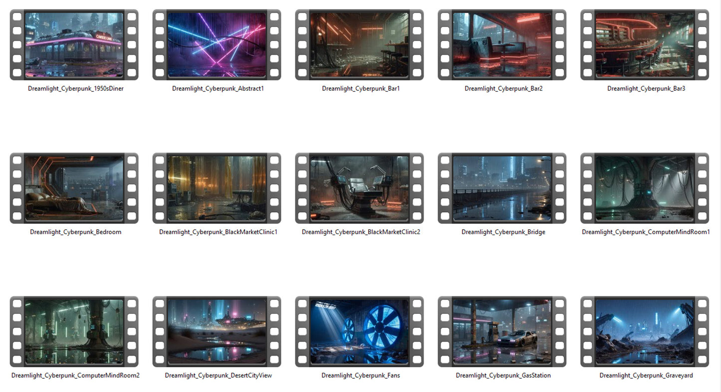 Cinematic Cyberpunk World Video Pack - 100 Videos
