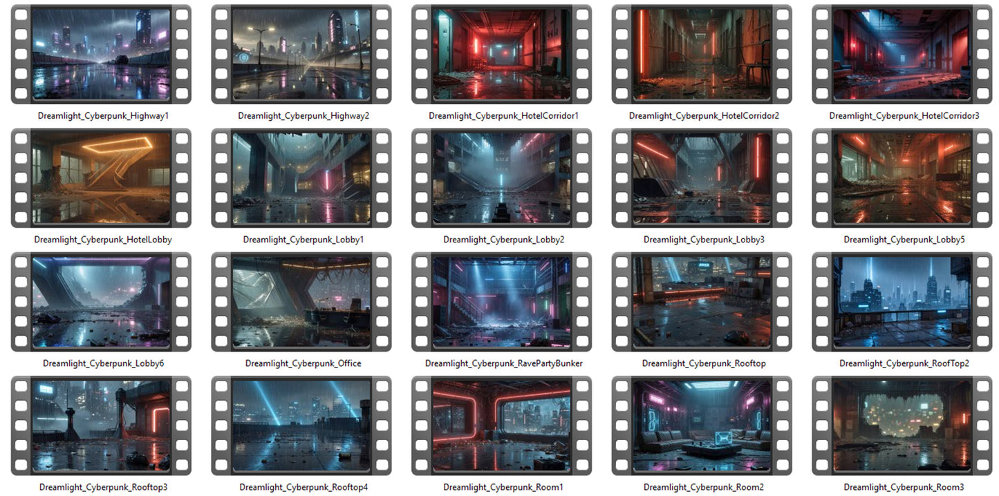 Cinematic Cyberpunk World Video Pack - 100 Videos