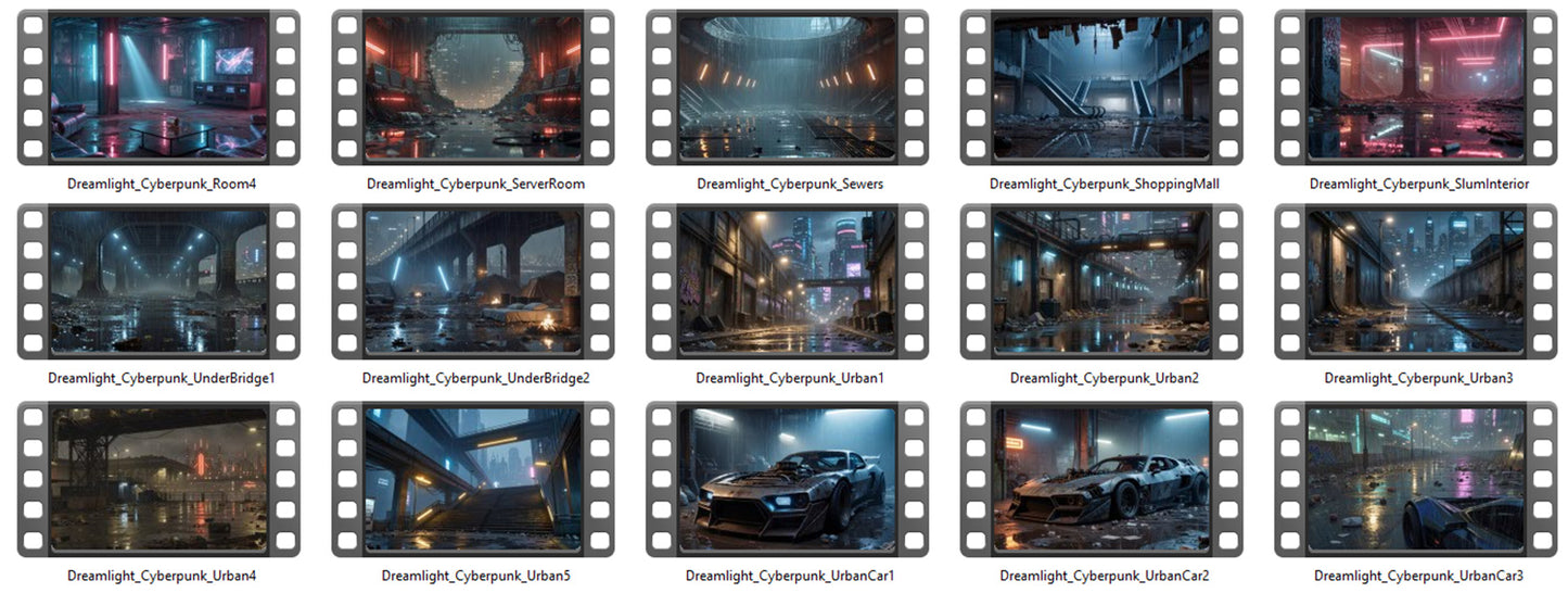 Cinematic Cyberpunk World Video Pack - 100 Videos