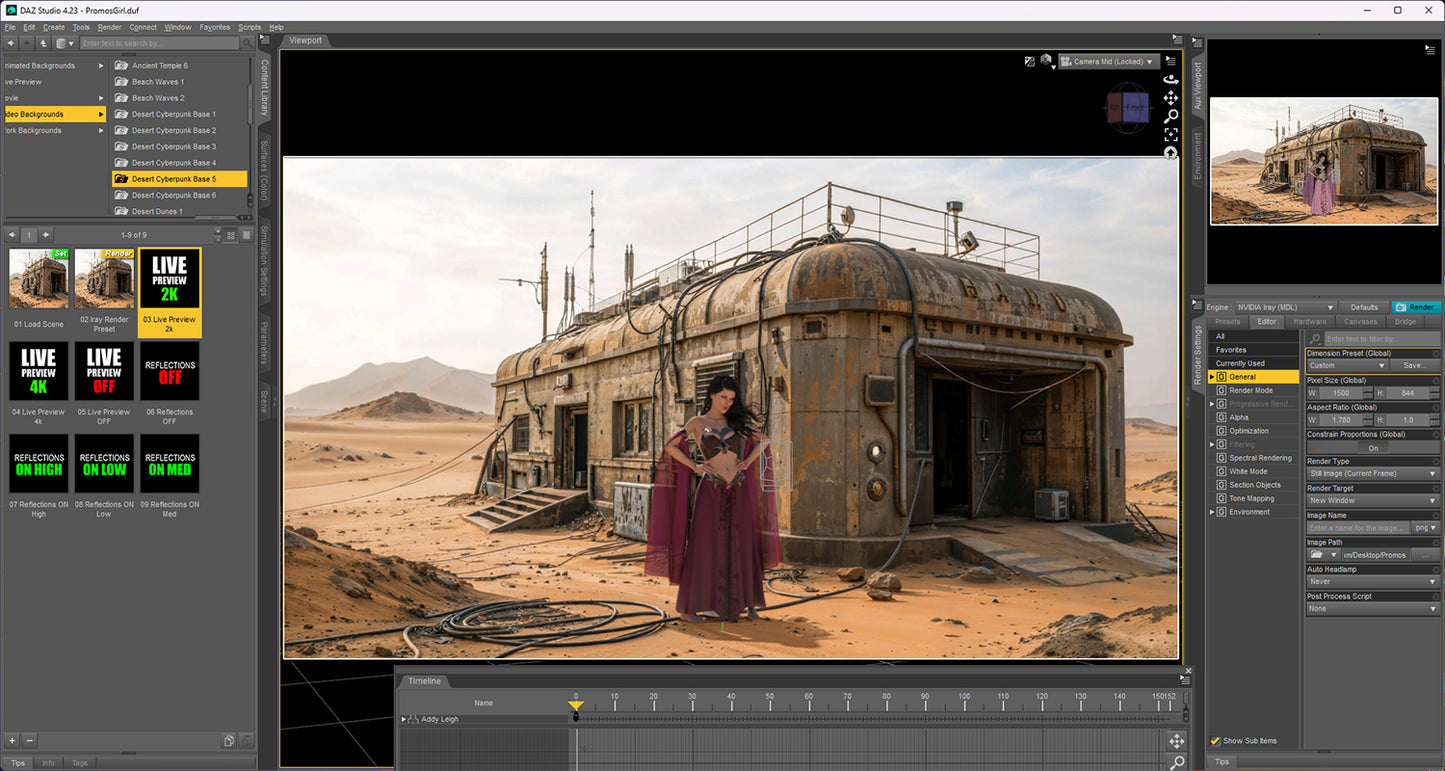 Video Backgrounds - Desert Cyberpunk Base 5 - DAZ Studio - Dreamlight 3D Store
